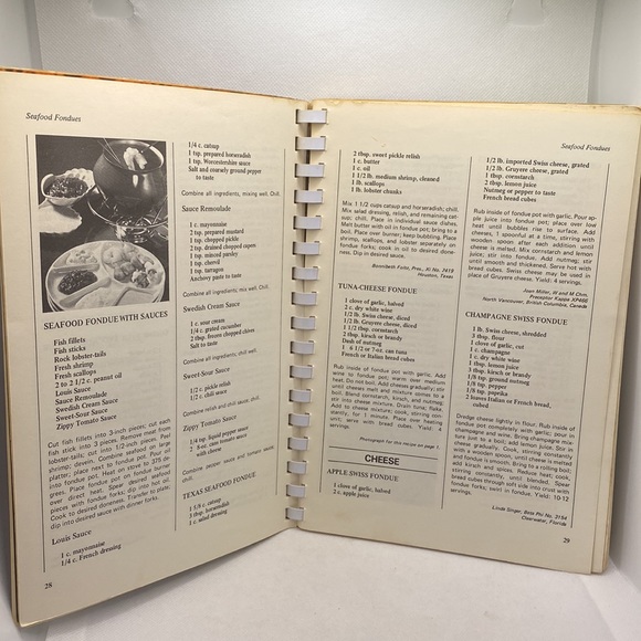 The Beta Sigma Phi International Fondue & Buffet Cookbook Spiral Vintage - Picture 7 of 11